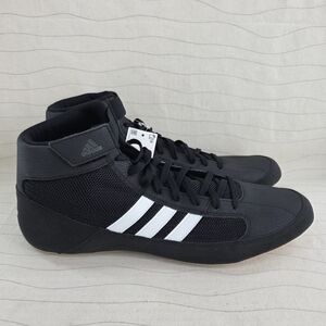 Adidas Mens HVC 2 Black White Wrestling Lace-Up Athletic Shoes AQ3325 Sz 15 NEW